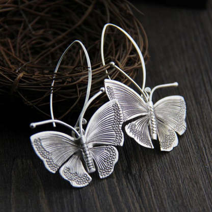 Retro butterfly ear line simple cold wind earrings-canovaniajewelry