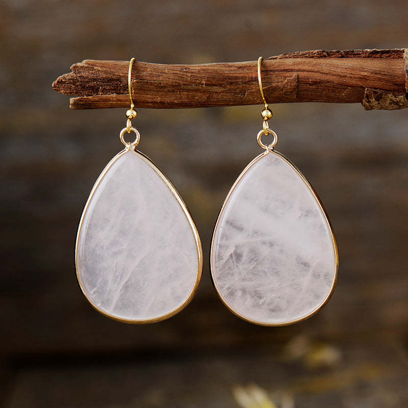 Bohemian simple drop crystal drop earrings-canovaniajewelry