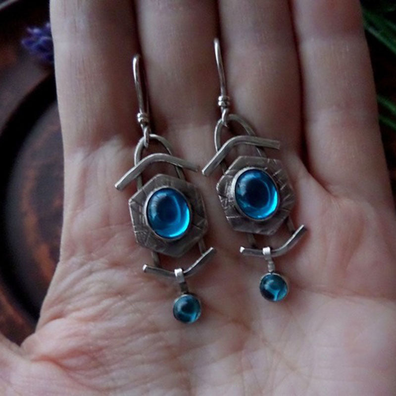 Creative blue moonstone earrings-canovaniajewelry