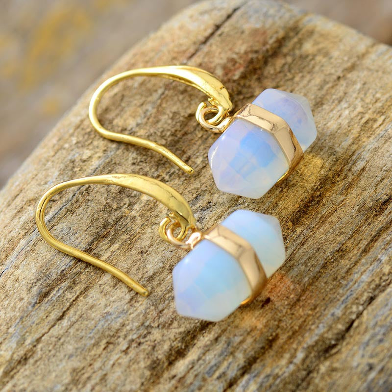 Geometric natural stone earrings-canovaniajewelry