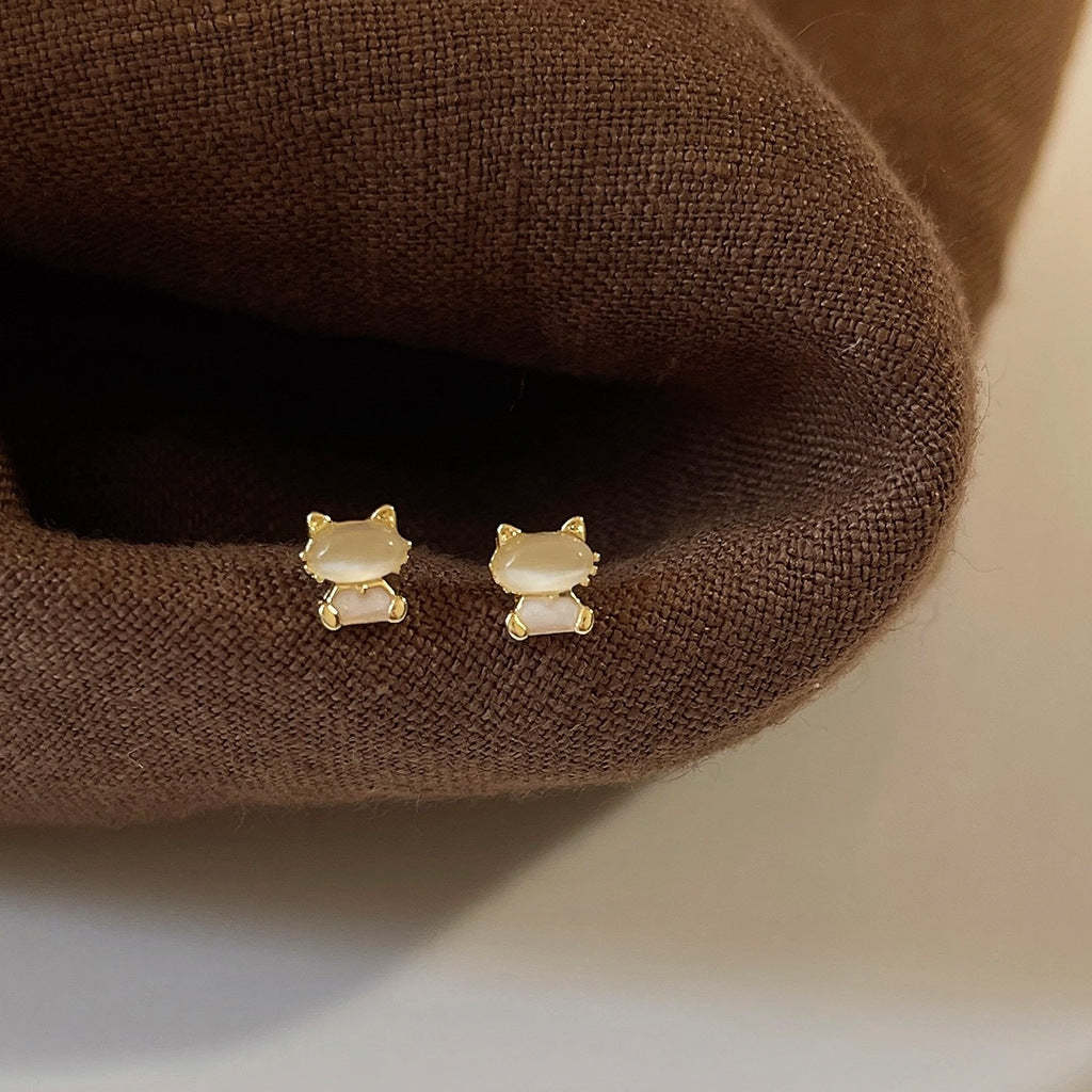 mini cat earrings-canovaniajewelry