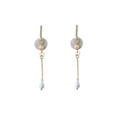 925 silver needle freshwater pearl long tassel earrings-canovaniajewelry