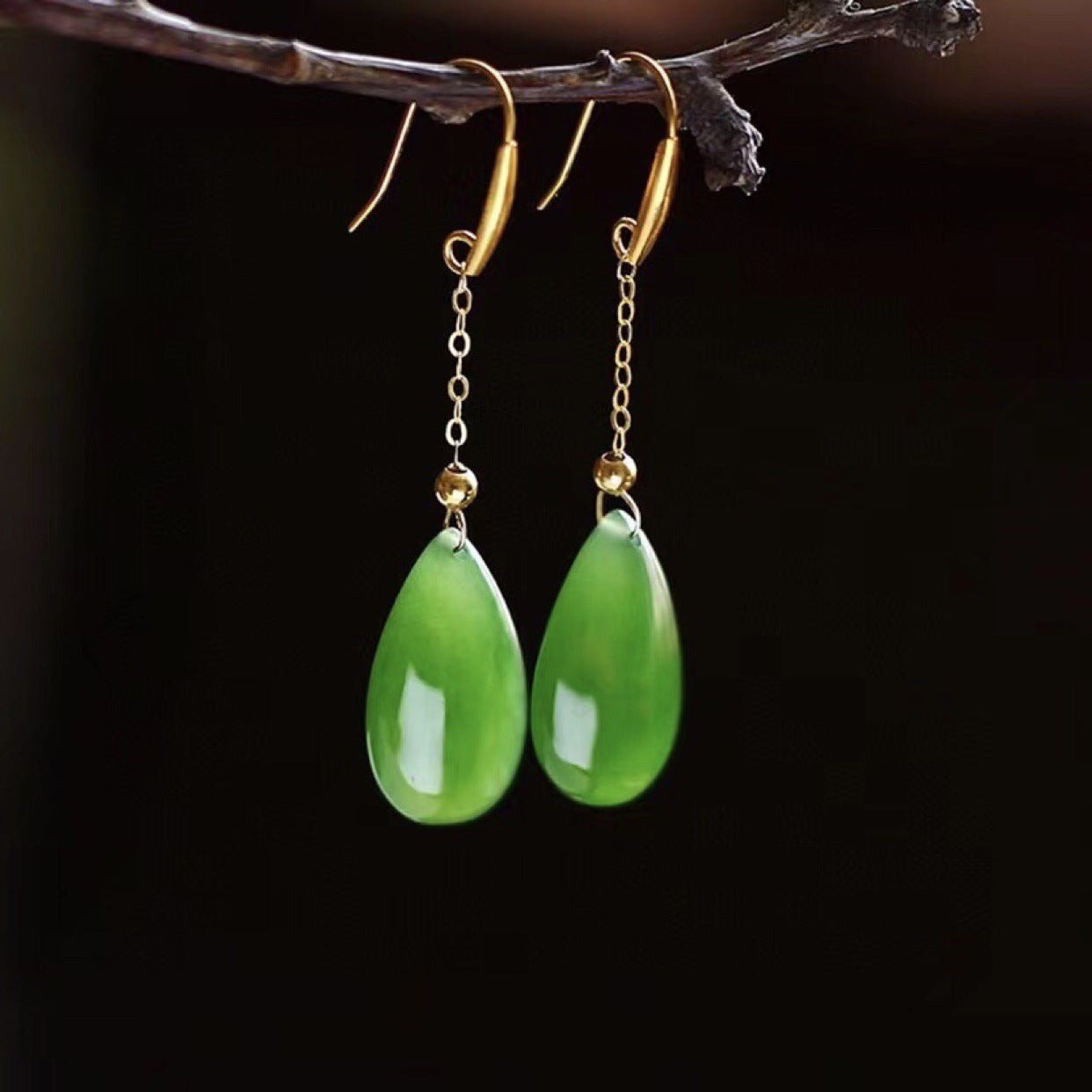 Chalcedony water drop earrings-canovaniajewelry