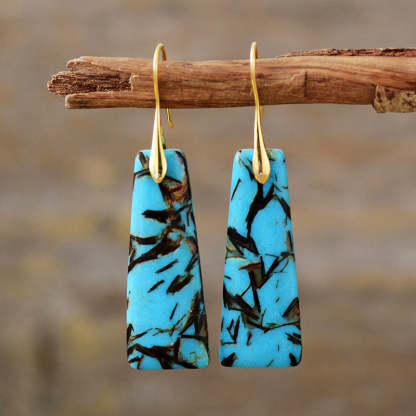 Sea sediment jasper gemstone geometric earrings-canovaniajewelry