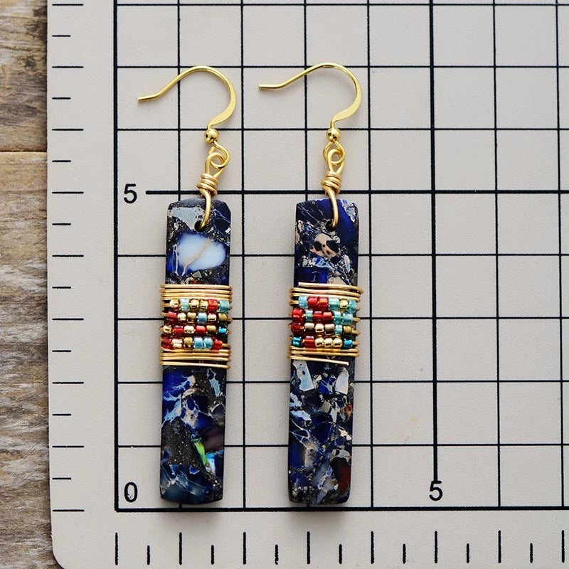 Imperial Stone Rectangular Earrings-canovaniajewelry