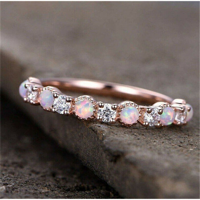 Opal Diamond Rose Gold Ring-canovaniajewelry
