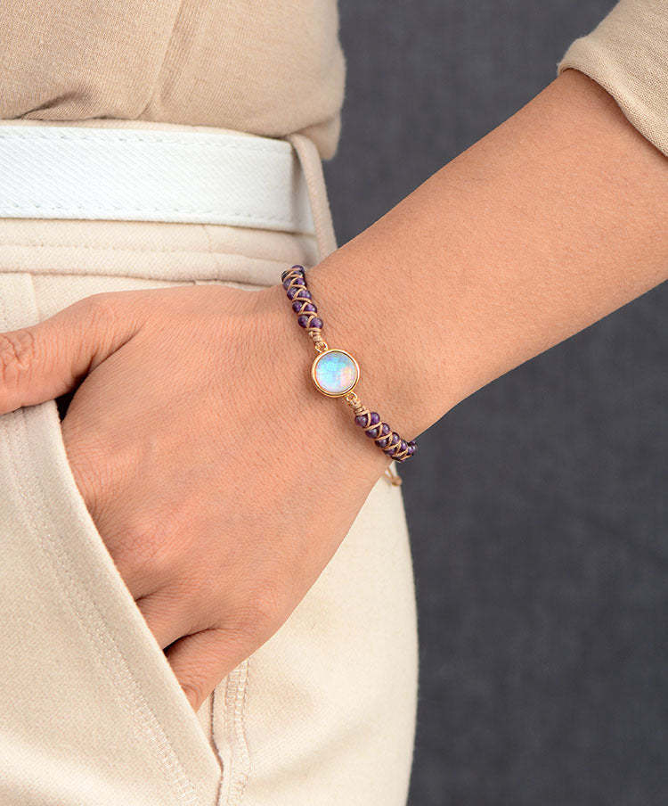 Opal Stone Bracelet-Healing Meditation Natural Galaxy Sea Sediment Bracelet-canovaniajewelry