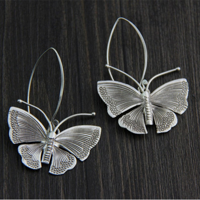 Retro butterfly ear line simple cold wind earrings-canovaniajewelry