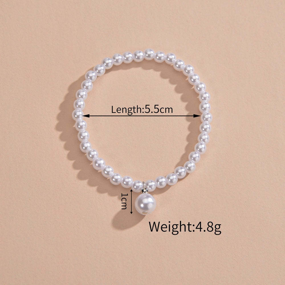 Pearl beaded adjustable elastic anklet-canovaniajewelry