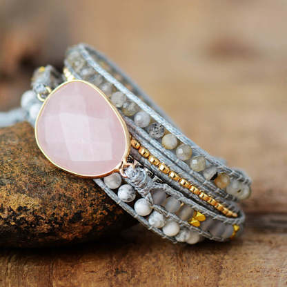 Rose Quartz Bracelet - Meditation Calming Balancing Bracelet-canovaniajewelry