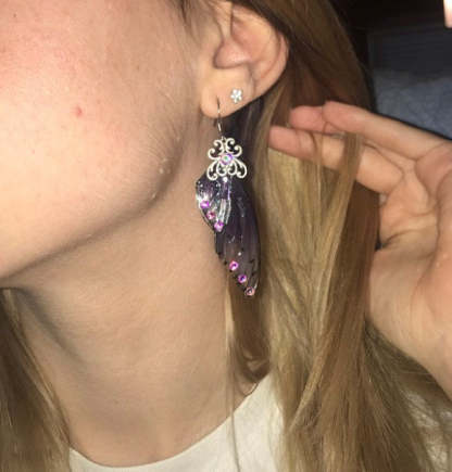 Colorful diamond-encrusted wing earrings-canovaniajewelry