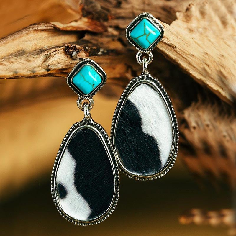 Vintage silver and turquoise earrings-canovaniajewelry