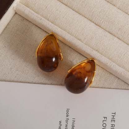 Amber Water Drop Earrings-canovaniajewelry