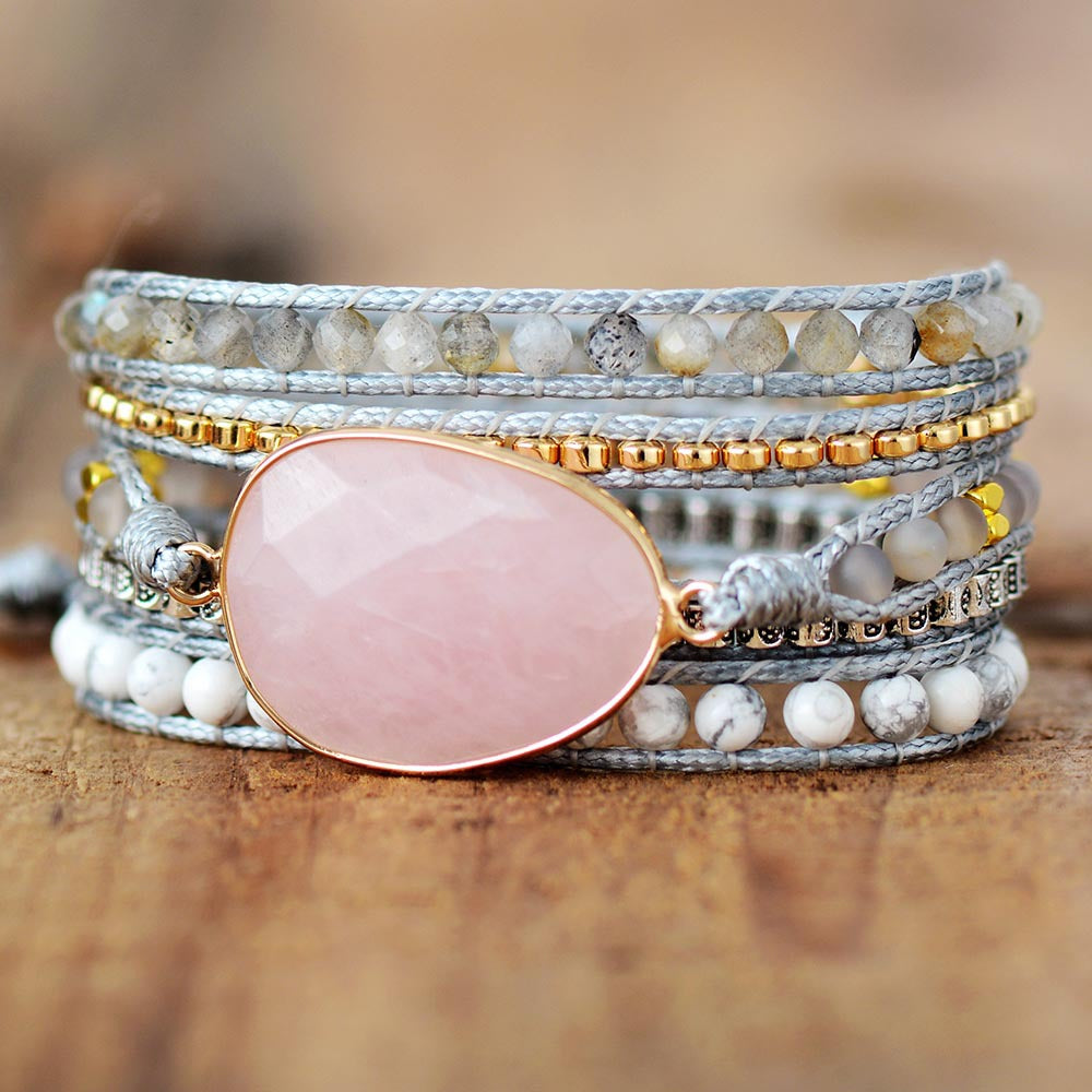 Rose Quartz Bracelet - Meditation Calming Balancing Bracelet-canovaniajewelry