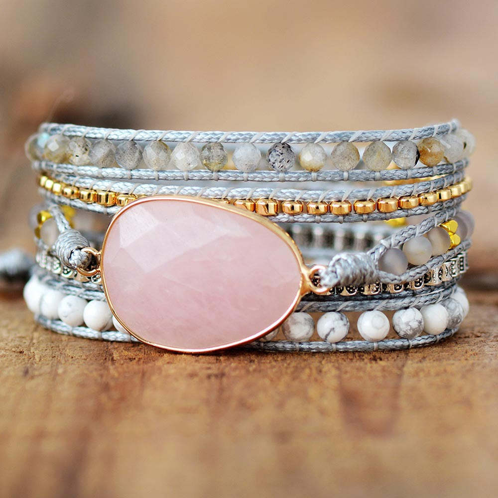 Rose Quartz Bracelet - Meditation Calming Balancing Bracelet-canovaniajewelry