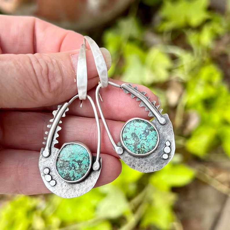 Vintage round jewel earrings-canovaniajewelry