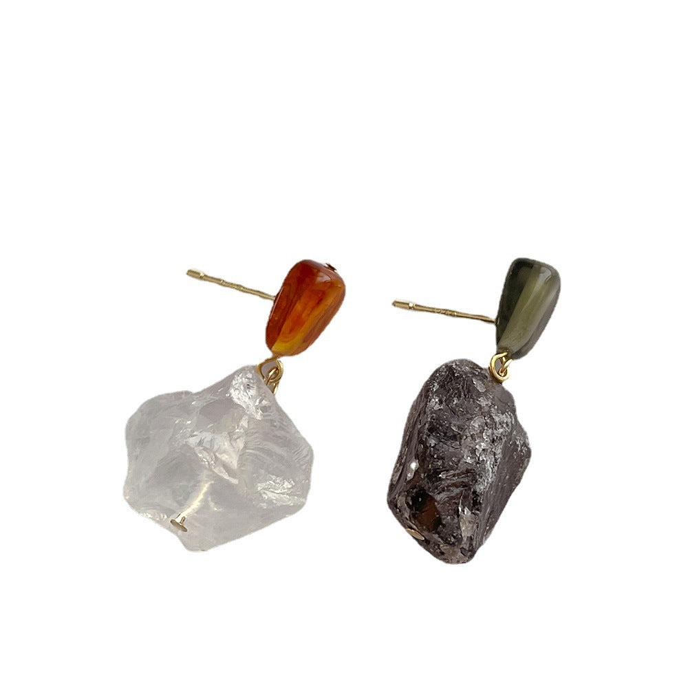 Irregular natural crystal earrings-canovaniajewelry