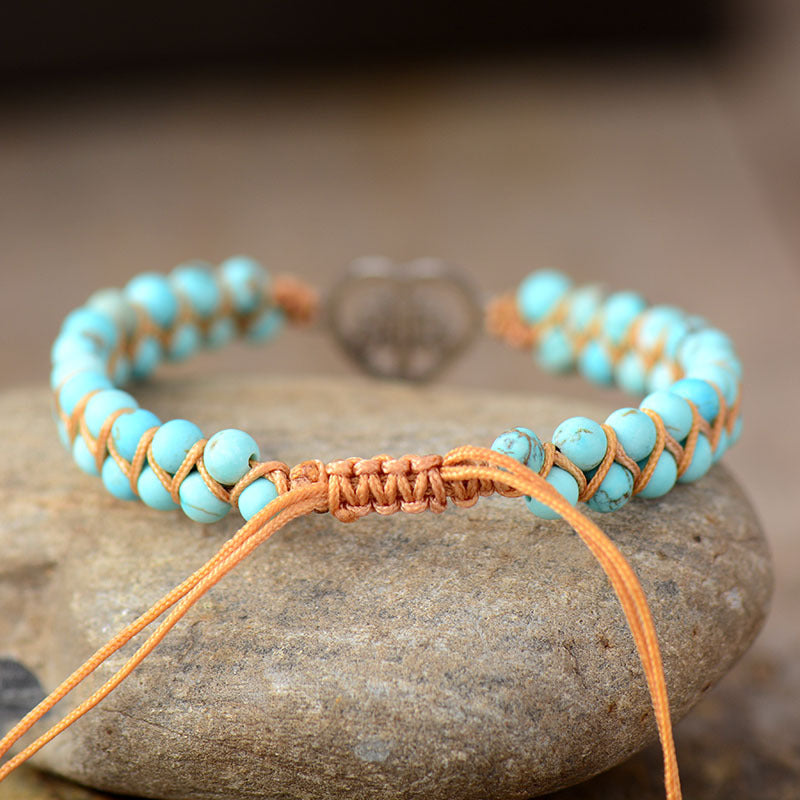 Turquoise Heart Tree of Life Palm Bracelet-canovaniajewelry