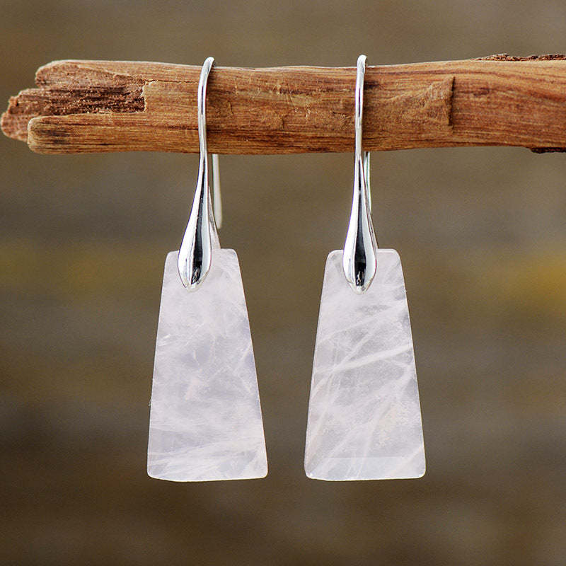 Natural White Crystal Earrings - Soul Guardian Healing Crystal Earrings-canovaniajewelry