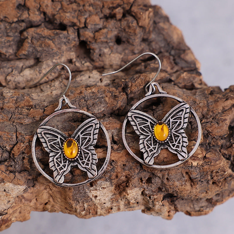 Bohemian Vintage Butterfly Jewel Earrings-canovaniajewelry