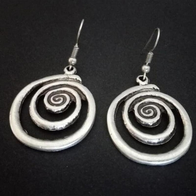 Retro geometric spiral to make old earrings-canovaniajewelry