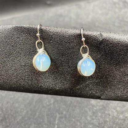 Round winding opal earrings-canovaniajewelry