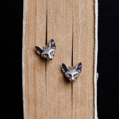 s925 Sterling Silver Little Kitty Earrings-canovaniajewelry