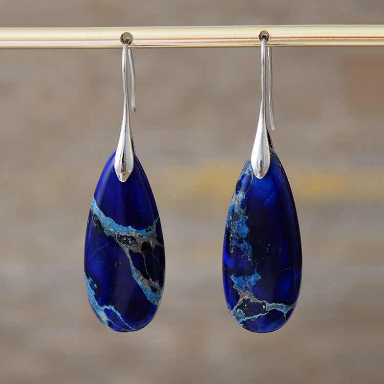 Blue Ocean sediment earrings-canovaniajewelry