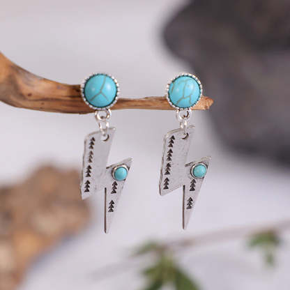 Lightning turquoise earrings-canovaniajewelry