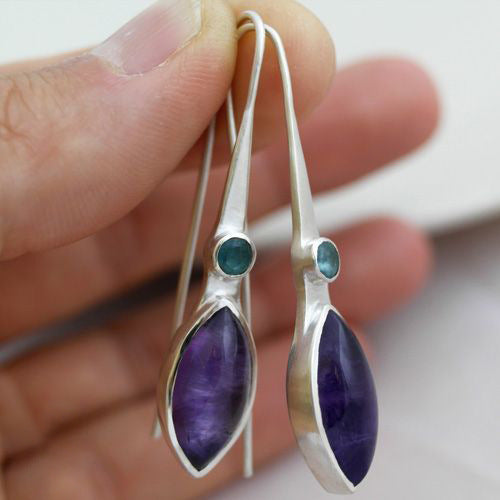 Drop amethyst earrings-canovaniajewelry