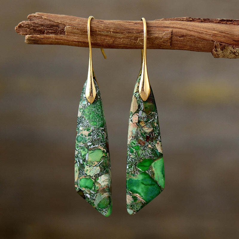 Bohemian Imperial Stone geometric Pendant Earrings-canovaniajewelry