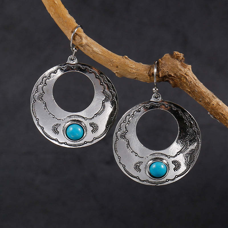 Retro round hollow earrings-canovaniajewelry