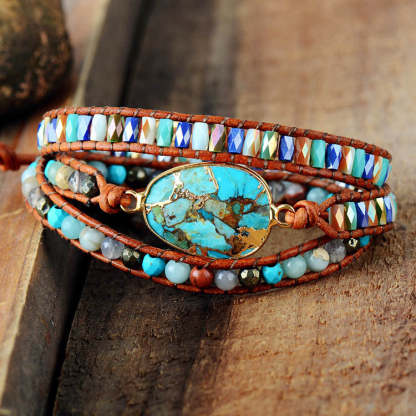 Blue Sea Sedimentary Jasper Bracelet - natural stone bracelet-canovaniajewelry