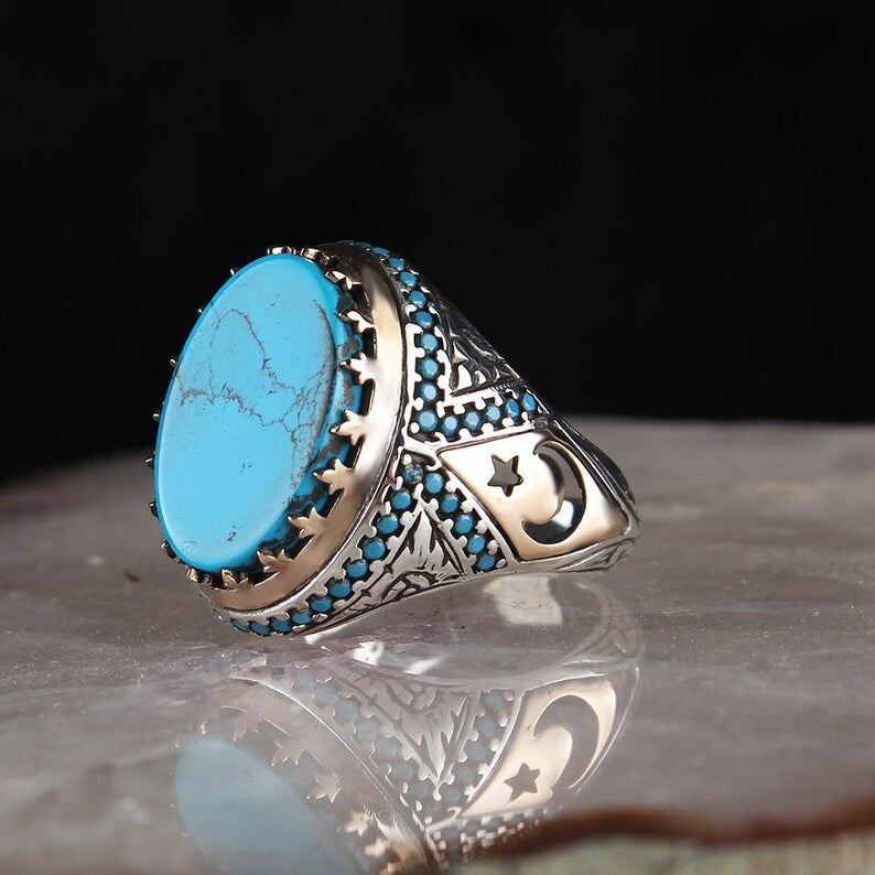 Vintage Blue Zircon Ring-canovaniajewelry