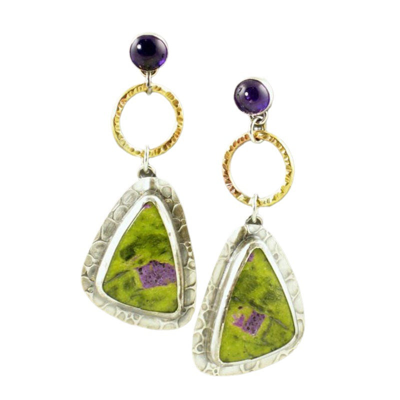 Amethyst drop earrings-canovaniajewelry