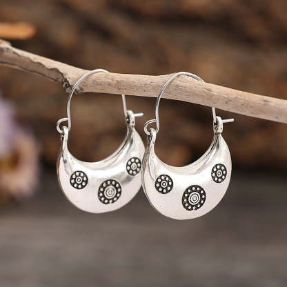 Printed round bead earrings-canovaniajewelry