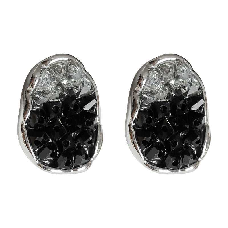 Black glass crystal earrings-canovaniajewelry