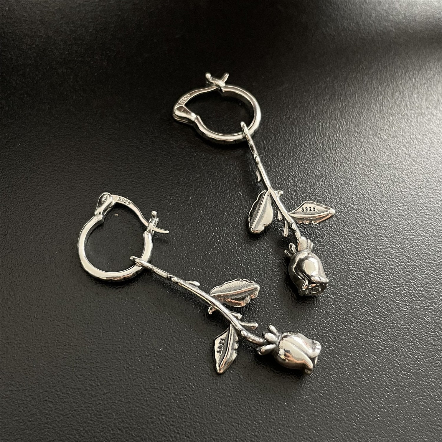 925 Sterling Silver Rose Buckle Earrings-canovaniajewelry