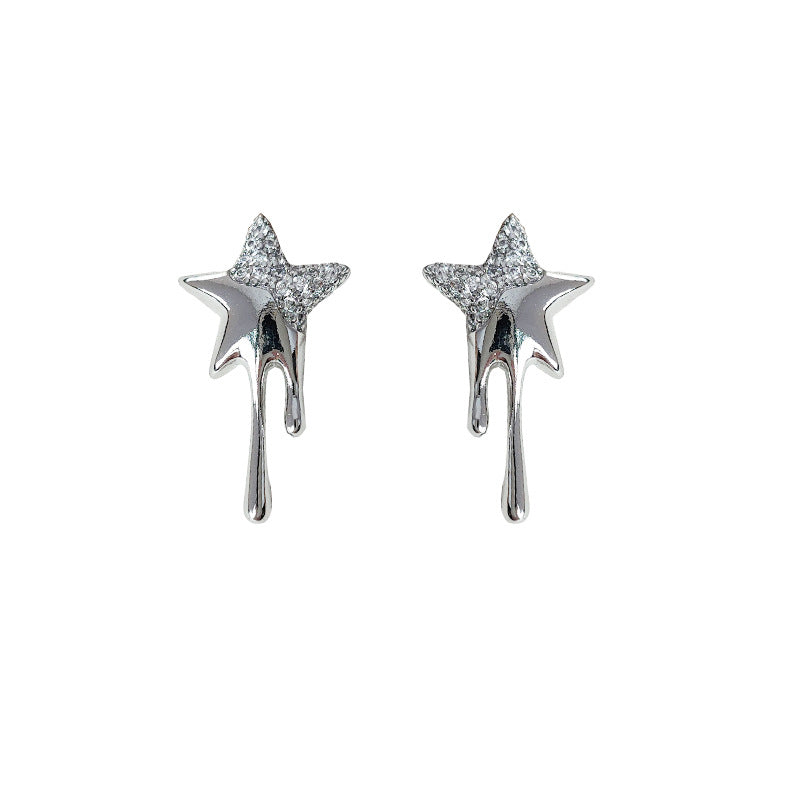 Zircon Liquid Star Earrings-canovaniajewelry