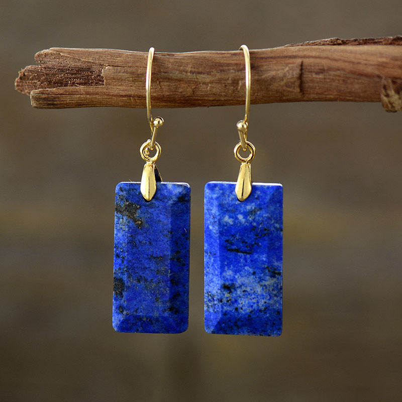 Natural Stone Healing Crystal Earrings- Lapis Lazuli Earrings-canovaniajewelry