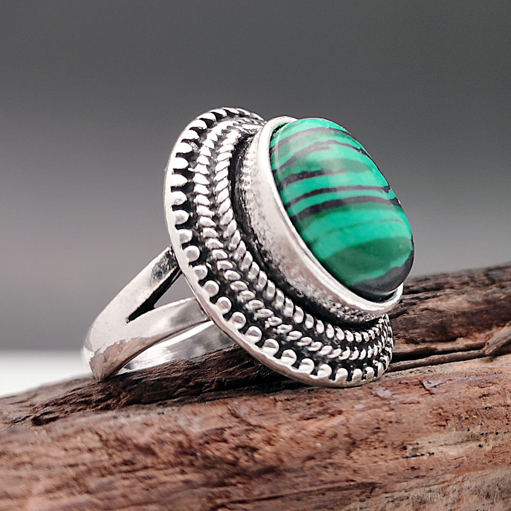 Ring set with malachite-canovaniajewelry