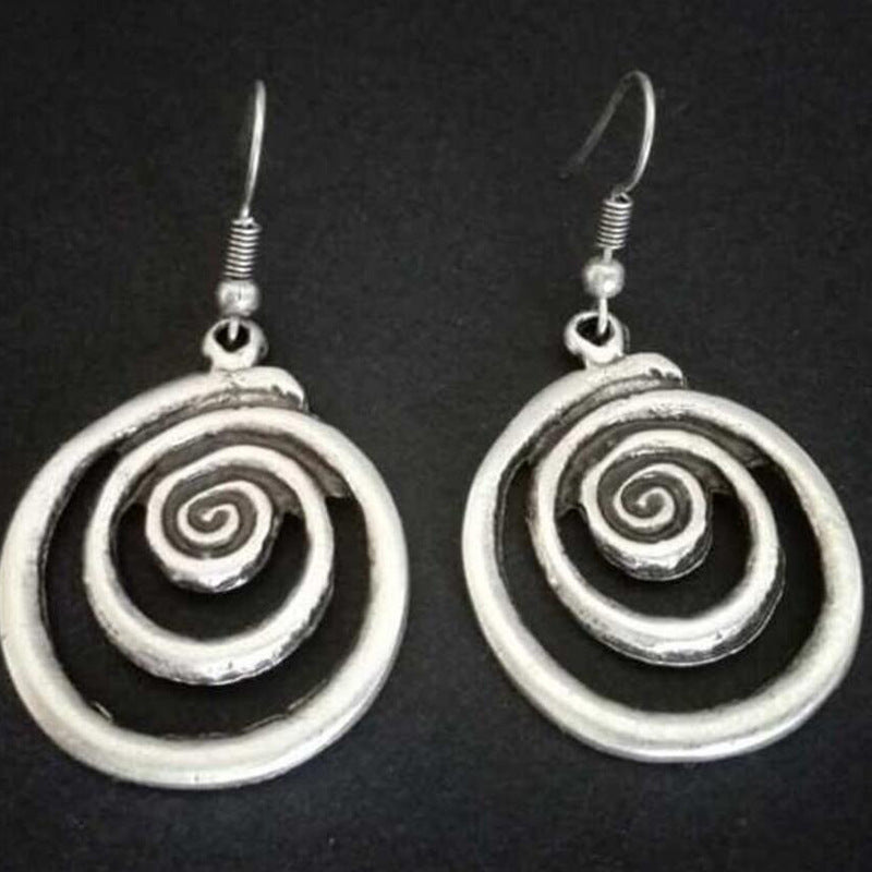 Retro geometric spiral to make old earrings-canovaniajewelry