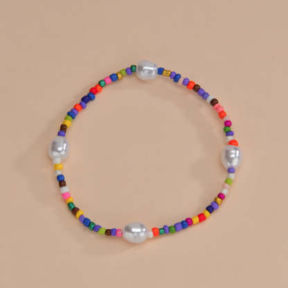 Resin colored beads women's single layer pearl anklet-canovaniajewelry