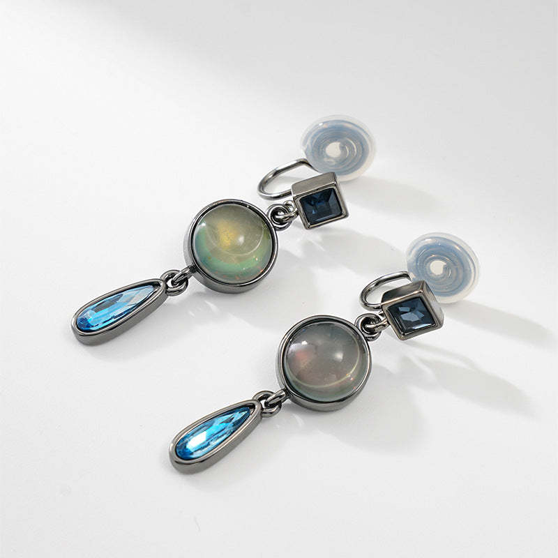 Cat's eye ear drop clip-canovaniajewelry