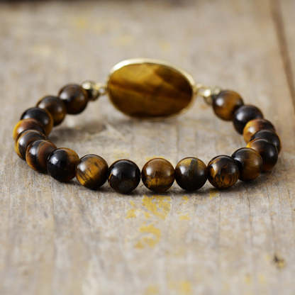 Tiger eye red stretch natural stone beaded bracelet-canovaniajewelry