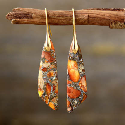 Bohemian Imperial Stone geometric Pendant Earrings-canovaniajewelry