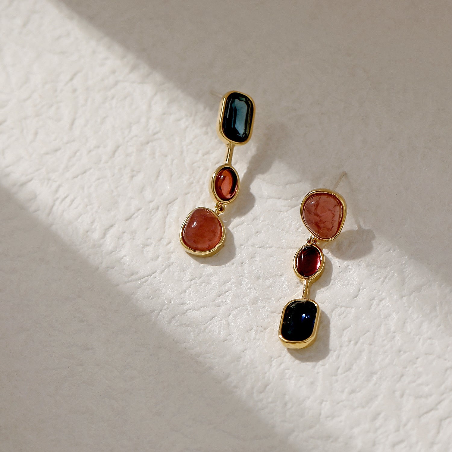 Long Natural stone crystal earrings-canovaniajewelry