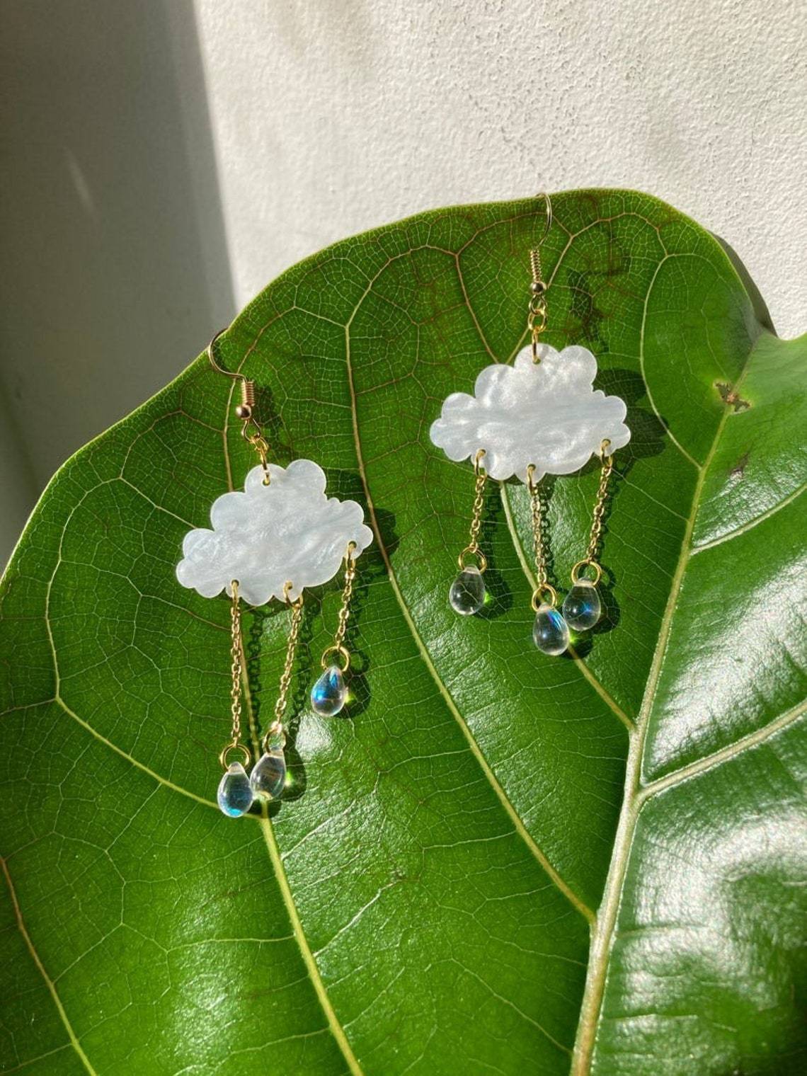 Simple creative rain cloud earrings crystal teardrops-canovaniajewelry