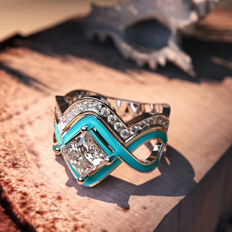 Turquoise Ocean Wave Ring-canovaniajewelry