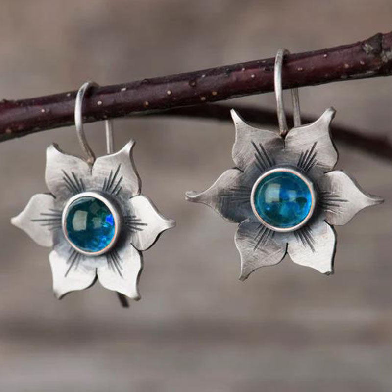 Earrings with zircon flowers-canovaniajewelry